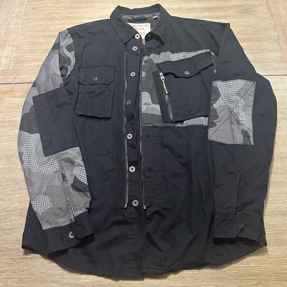 Triple Five Soul | Men's Vintage Camo (black/gray) Light Jacket - Size Medium - Picture 3 of 10